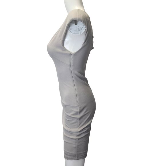Bebe Interweave Deep V Dress Gray Small NWT - Picture 3 of 16